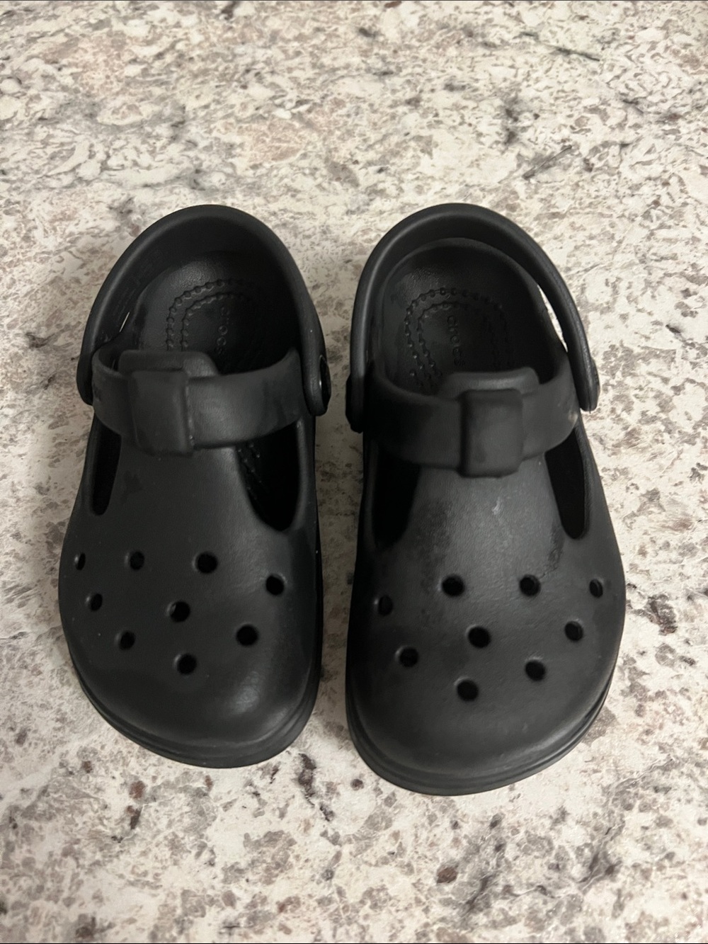 CROCS Kids Black Mary Jane Clog Sandals